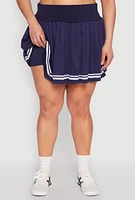Womens Plus Varsity Stripe Pleated Skirt,