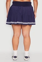 Womens Plus Varsity Stripe Pleated Skirt,