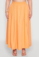 Womens Plus Poplin Maxi Skirt, 2X