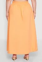 Womens Plus Poplin Maxi Skirt, 2X