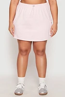 Womens Plus Size Almost Famous Toggle Drawstring Cargo Skirt, Pink, Size 3X