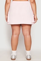 Womens Plus Size Almost Famous Toggle Drawstring Cargo Skirt, Pink, Size 3X