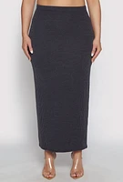 Womens Plus Almost Famous Ribbed Knit Skirt, 1X