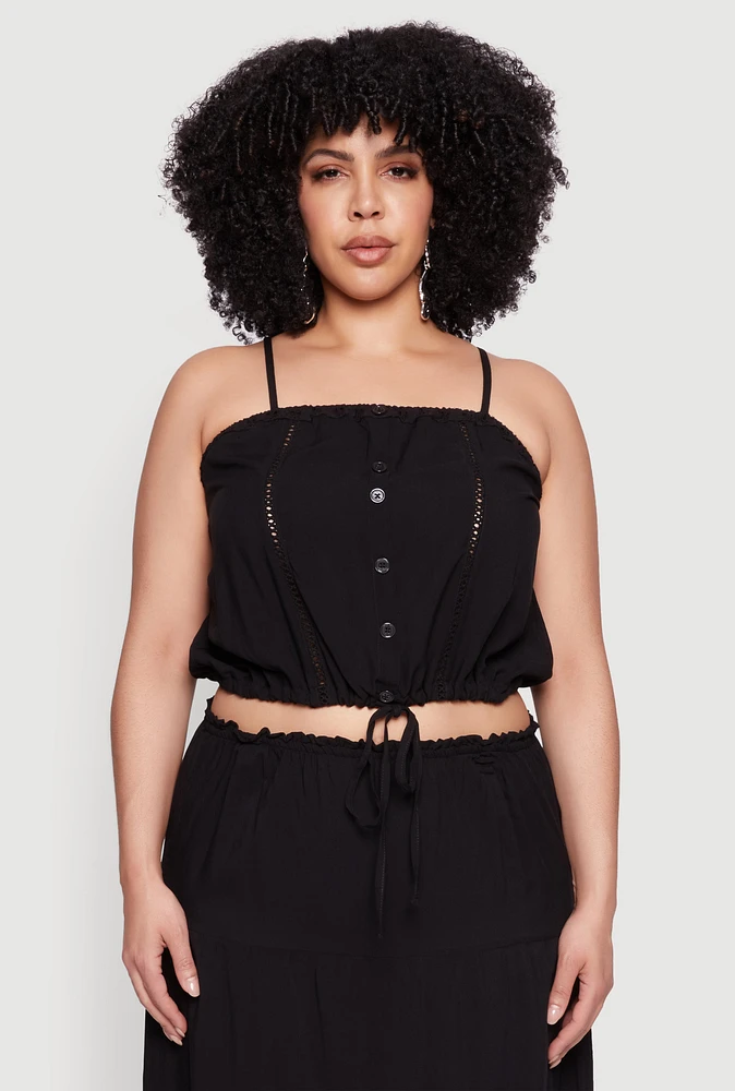 Womens Plus Almost Famous Cropped Cami, 1X