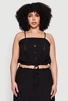 Womens Plus Almost Famous Cropped Cami, 1X