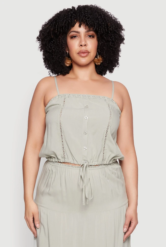 Womens Plus Almost Famous Cropped Cami, 1X