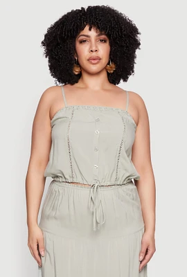 Womens Plus Almost Famous Cropped Cami, 1X