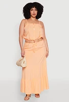 Womens Plus Size Almost Famous Cropped Cami, Orange, Size 3X
