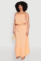 Womens Plus Size Almost Famous Cropped Cami, Orange, Size 3X