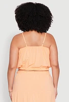 Womens Plus Size Almost Famous Cropped Cami, Orange, Size 3X