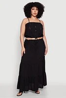 Womens Plus Almost Famous Tiered Skirt,
