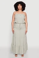 Womens Plus Almost Famous Tiered Skirt, Green,