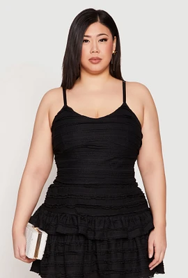 Womens Plus Almost Famous Tiered Cropped Cami,