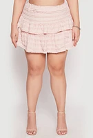 Womens Plus Almost Famous Tiered Mini Skirt, 2X