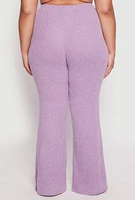 Womens Plus Size Almost Famous High Waist Flare Pants, Purple, Size 1X