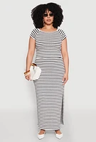 Womens Plus Size Almost Famous Striped Textured Blouse, Multi, Size 2X