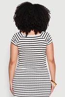 Womens Plus Size Almost Famous Striped Side Slit Skirt, Multi, Size 1X