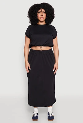 Womens Plus Almost Famous Back Slit Cargo Skirt,