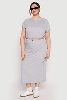 Womens Plus Size Almost Famous Back Slit Cargo Skirt, Grey, Size 3X