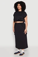 Womens Plus Size Almost Famous Toggle Drawstring Hem Sweatshirt, Black, Size 3X