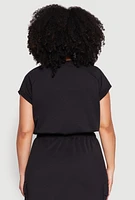Womens Plus Size Almost Famous Toggle Drawstring Hem Sweatshirt, Black, Size 3X