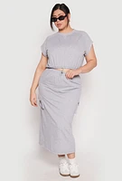 Womens Plus Size Almost Famous Toggle Drawstring Hem Sweatshirt, Grey, Size 2X