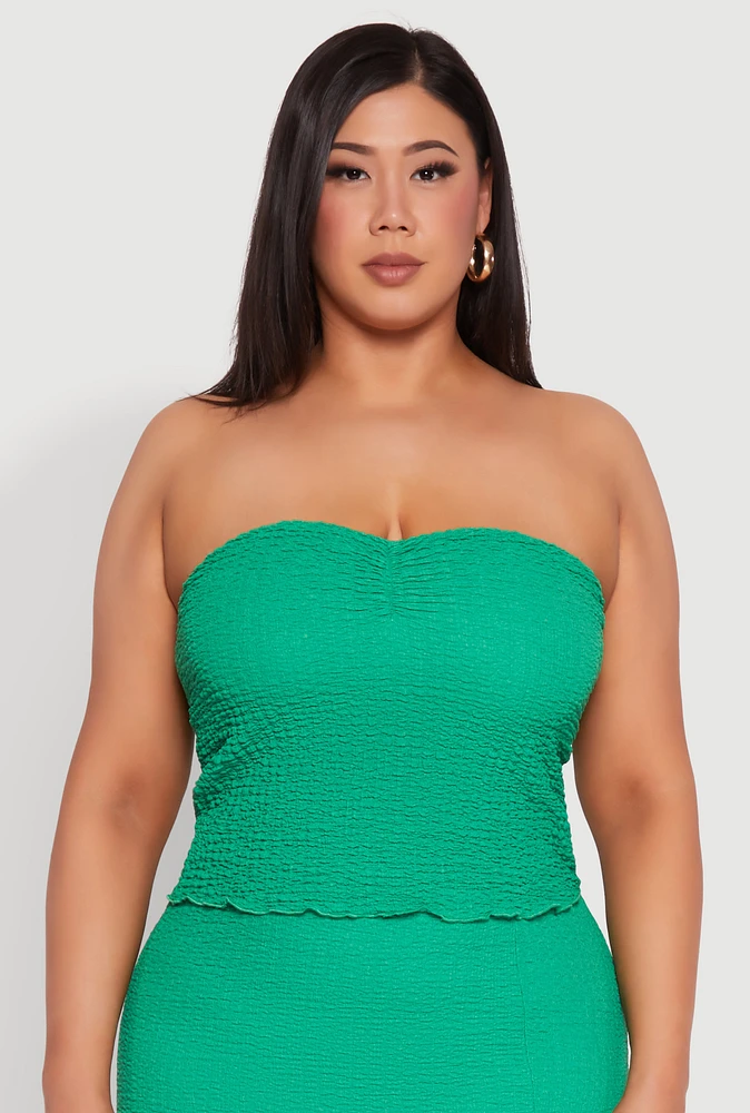 Womens Plus Size Almost Famous Sweetheart Tube Top, Green, Size 1X