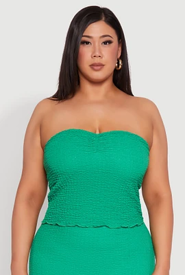 Womens Plus Size Almost Famous Sweetheart Tube Top, Green, Size 1X