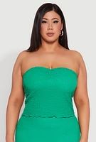 Womens Plus Size Almost Famous Sweetheart Tube Top, Green, Size 1X