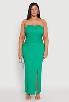 Womens Plus Size Almost Famous Sweetheart Tube Top, Green, Size 1X