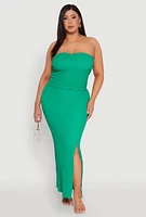 Womens Plus Size Almost Famous Sweetheart Tube Top, Green, Size 1X
