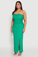 Womens Plus Size Almost Famous Sweetheart Tube Top, Green, Size 1X