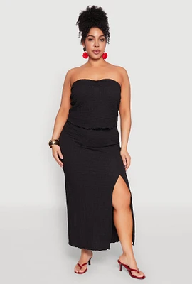 Womens Plus Almost Famous Side Slit Maxi Skirt,