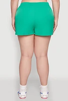 Womens Plus Size Almost Famous Varsity Stripe Shorts, Green, Size 1X