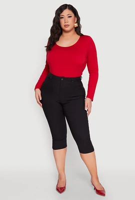 Womens Plus Hyperstretch Capri Pants,