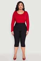 Womens Plus Hyperstretch Capri Pants,