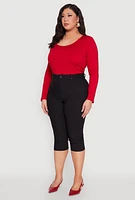 Womens Plus Hyperstretch Capri Pants,