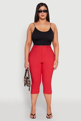 Womens Plus Hyperstretch Capri Pants,