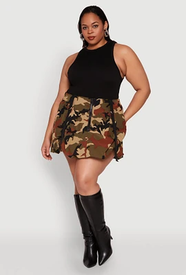 Womens Plus Hunter Camo Bubble Skirt,