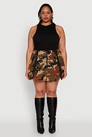 Womens Plus Hunter Camo Bubble Skirt,