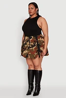 Womens Plus Hunter Camo Bubble Skirt,