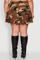 Womens Plus Size Hunter Camo Bubble Skirt, Green, Size 2X