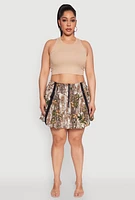 Womens Plus Size Hunter Camo Bubble Skirt, Multi, Size 2X