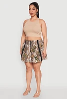 Womens Plus Size Hunter Camo Bubble Skirt, Multi, Size 2X