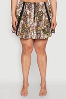 Womens Plus Size Hunter Camo Bubble Skirt, Multi, Size 2X