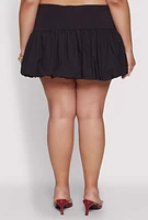 Womens Plus Size Bubble Hem Mini Skirt, Black, Size 1X