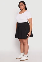 Womens Plus Size Pleated Skirt, Black, Size 3X