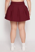 Womens Plus Size Pleated Skirt, Burgundy, Size 3X