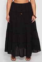 Womens Plus Almost Famous Tiered Maxi Skirt,