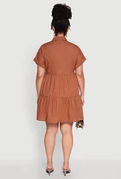 Womens Plus Tiered Mini Dress,